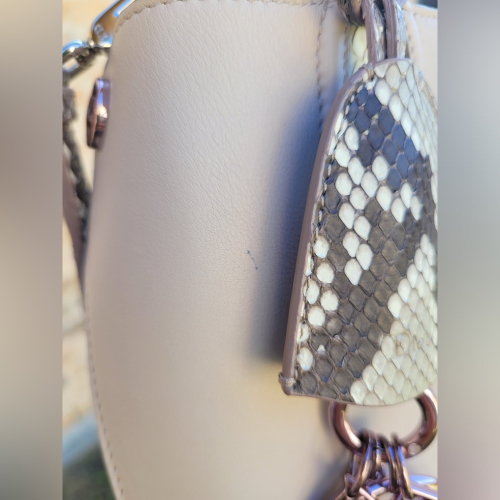 DIOR 2 Way Leather and Python Handbag/Shoulder - Picture 9 of 14